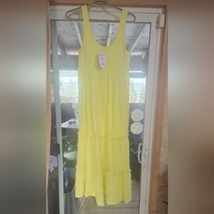 Yellow Sleeveless Maxi Dress Scoop Brand Size Small 4-6 NEW